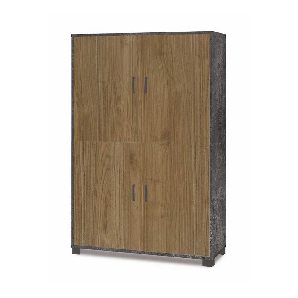 Mobile Armadio a 4 ante finitura Struttura Ossido Nero / Finitura Frontale Noce Stelvio by Sarmog by CeramicStore | Lo specialista del tuo bagno