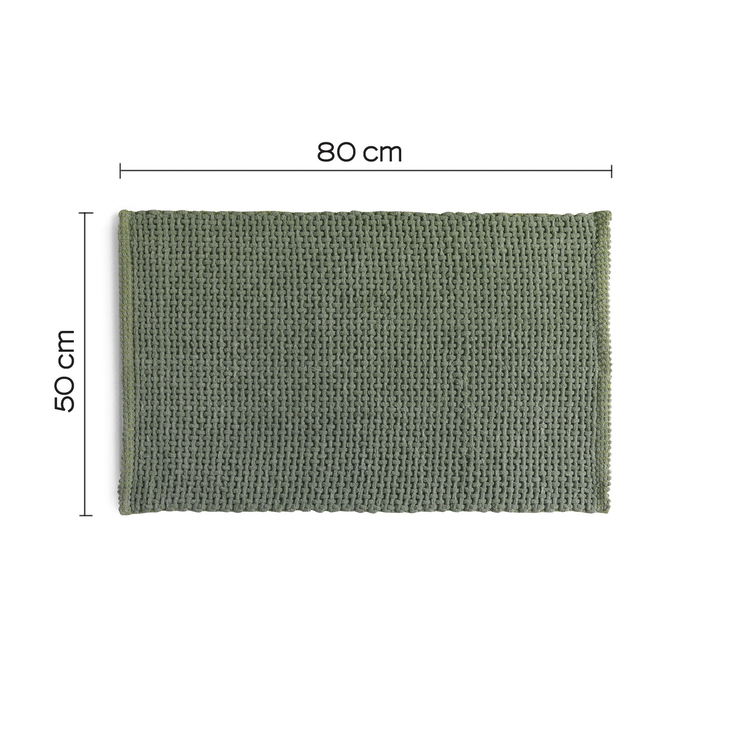 Tappeto 50x80 in cotone e poliestere con fondo antiscivolo Knot di Gedy - Verde by CeramicStore | Lo specialista del tuo bagno