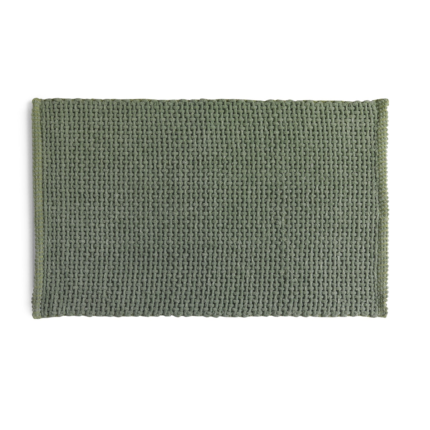 Tappeto 50x80 in cotone e poliestere con fondo antiscivolo Knot di Gedy - Verde by CeramicStore | Lo specialista del tuo bagno