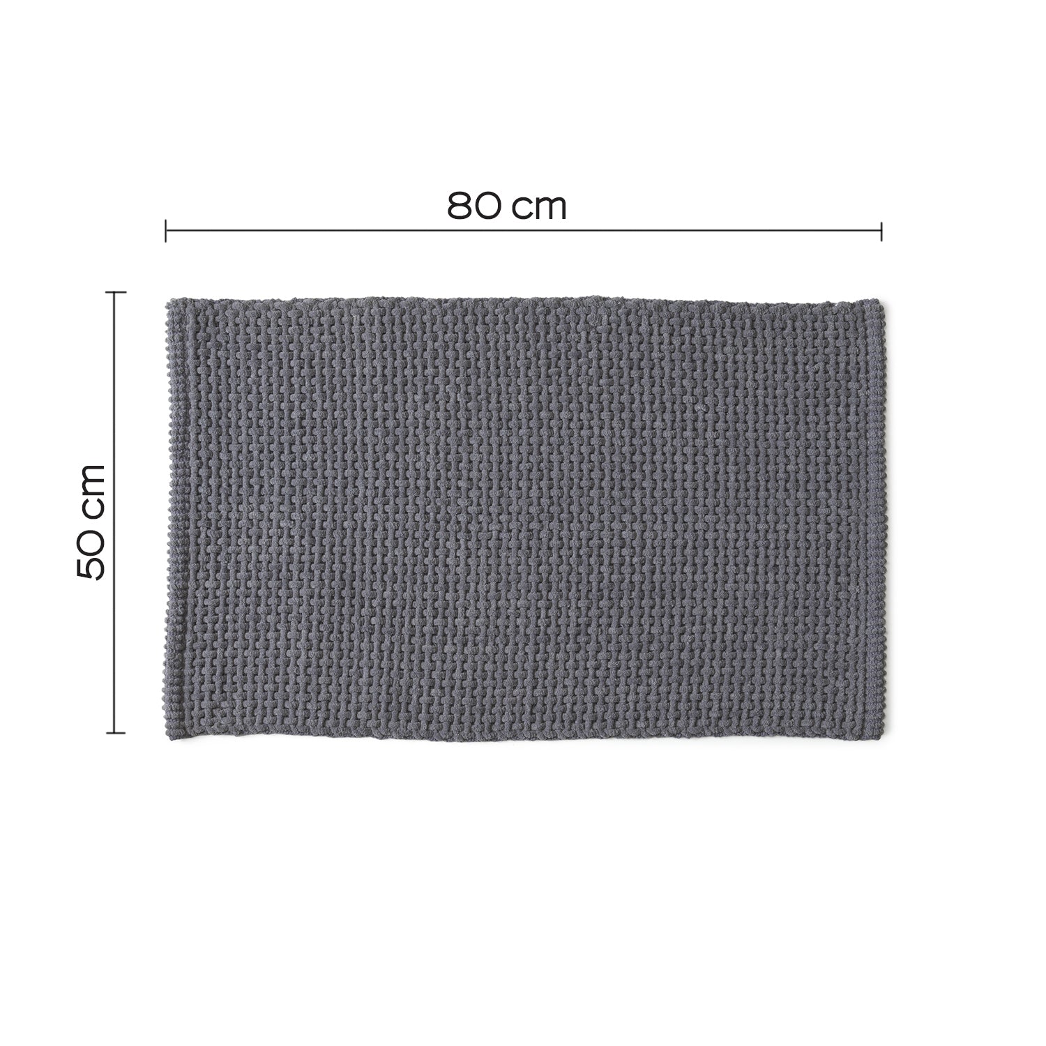 Tappeto 50x80 in cotone e poliestere con fondo antiscivolo Knot di Gedy - Grigio by CeramicStore | Lo specialista del tuo bagno