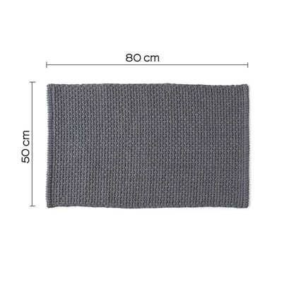 Tappeto 50x80 in cotone e poliestere con fondo antiscivolo Knot di Gedy - Grigio by CeramicStore | Lo specialista del tuo bagno