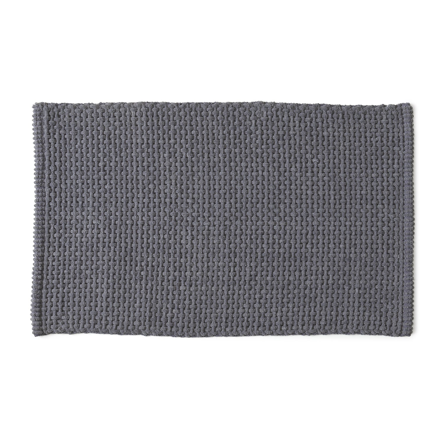 Tappeto 50x80 in cotone e poliestere con fondo antiscivolo Knot di Gedy - Grigio by CeramicStore | Lo specialista del tuo bagno