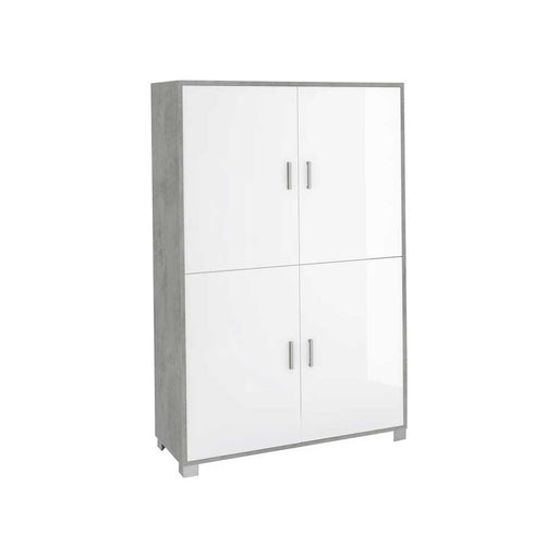Mobile Armadio a 4 ante finitura Struttura Cemento / Finitura Frontale Bianco Lucido by Sarmog by CeramicStore | Lo specialista del tuo bagno