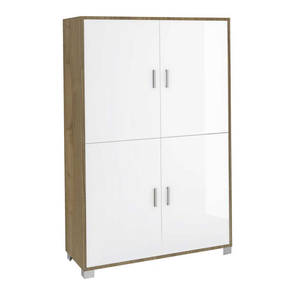 Mobile Armadio a 4 ante finitura Struttura Noce Stelvio / Finitura Frontale Bianco Lucido by Sarmog by CeramicStore | Lo specialista del tuo bagno