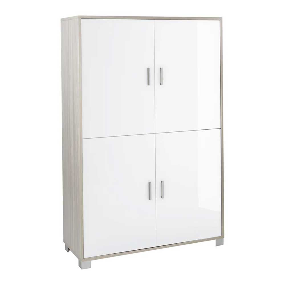 Mobile Armadio a 4 ante finitura Struttura Olmo Chiaro / Finitura Frontale Bianco Lucido by Sarmog by CeramicStore | Lo specialista del tuo bagno