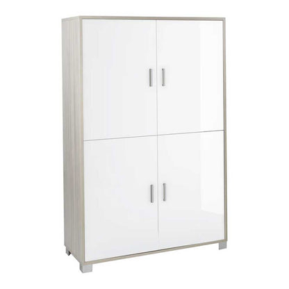 Mobile Armadio a 4 ante finitura Struttura Olmo Chiaro / Finitura Frontale Bianco Lucido by Sarmog by CeramicStore | Lo specialista del tuo bagno