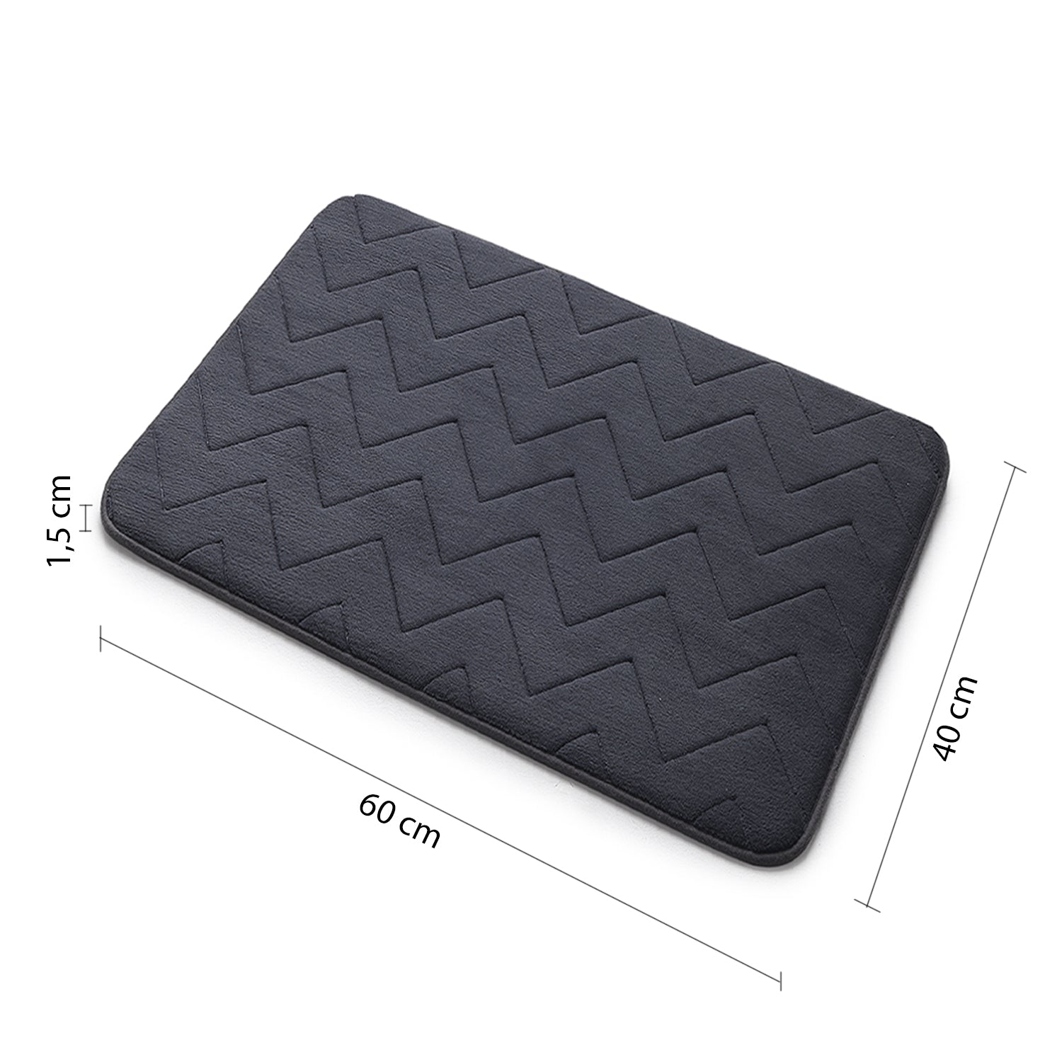 Tappeto 40x60 in memory foam con fondo antiscivolo Mousse di Gedy - Antracite by CeramicStore | Lo specialista del tuo bagno