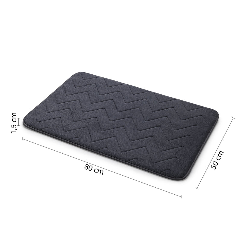 Tappeto 50x80 in memory foam con fondo antiscivolo Mousse di Gedy - Antracite by CeramicStore | Lo specialista del tuo bagno