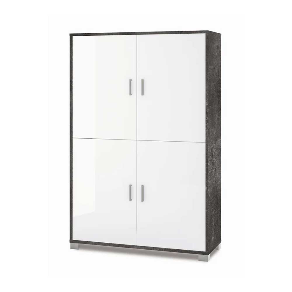 Mobile Armadio a 4 ante finitura Struttura Ossido Nero / Finitura Frontale Bianco Lucido by Sarmog by CeramicStore | Lo specialista del tuo bagno