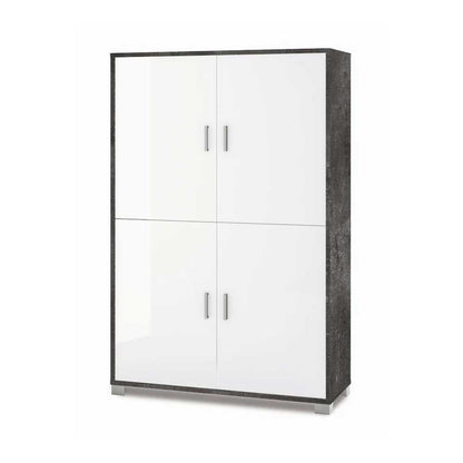 Mobile Armadio a 4 ante finitura Struttura Ossido Nero / Finitura Frontale Bianco Lucido by Sarmog by CeramicStore | Lo specialista del tuo bagno