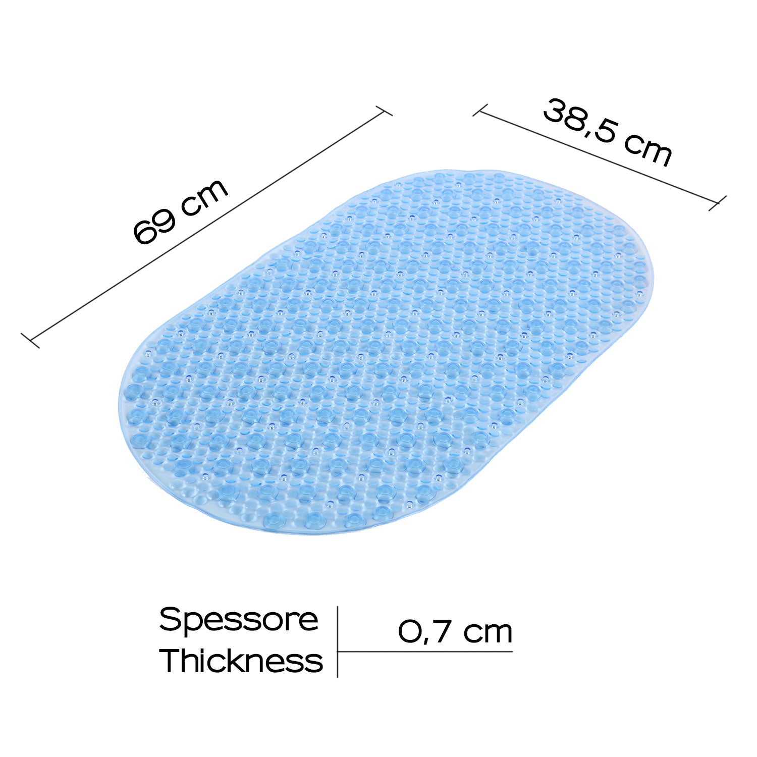 Tappeto antiscivolo vasca modello Solid di Gedy - Azzurro trasparente by CeramicStore | Lo specialista del tuo bagno