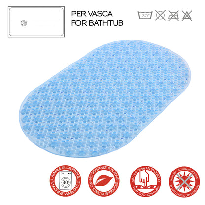 Tappeto antiscivolo vasca modello Solid di Gedy - Azzurro trasparente by CeramicStore | Lo specialista del tuo bagno
