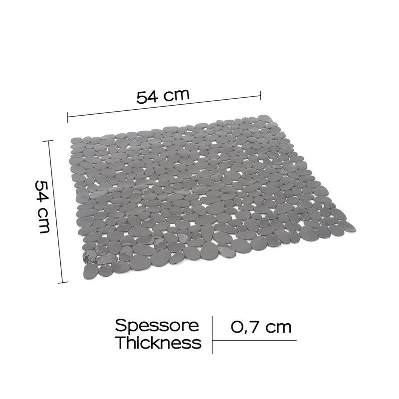 Tappeto antiscivolo doccia 54x54 modello River di Gedy - Grigio by CeramicStore | Lo specialista del tuo bagno