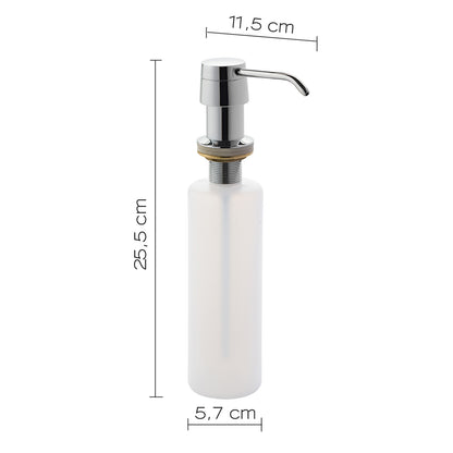 Dispenser sapone da incasso Gedy da 340 ml in ottone e resine per top lavabo - Cromato by CeramicStore | Lo specialista del tuo bagno