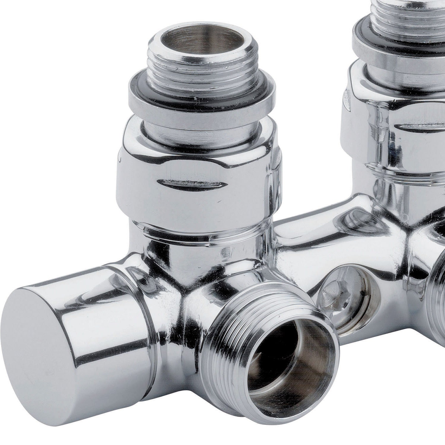 Kit Valvola e Detentore ad angolo 50 mm Lazzarini Finitura Cromo per termoarredo by CeramicStore | Lo specialista del tuo bagno