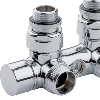 Kit Valvola e Detentore ad angolo 50 mm Lazzarini Finitura Cromo per termoarredo by CeramicStore | Lo specialista del tuo bagno