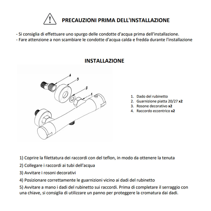 Miscelatore termostatico esterno doccia completo di kit doccia con flessibile modello Joe by CeramicStore | Lo specialista del tuo bagno