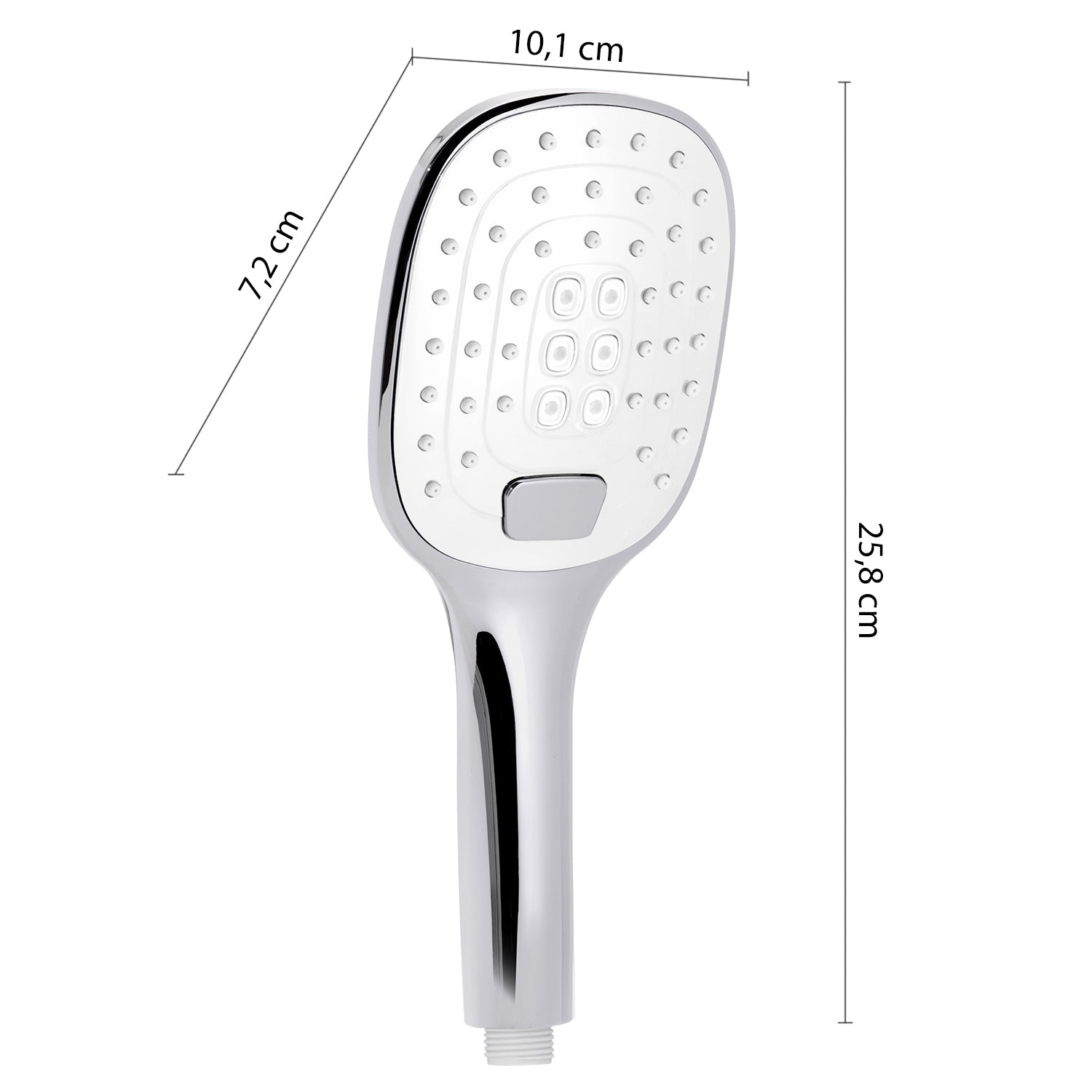 Doccetta 3 getti con cambio getti a pulsante modello Tendence 10 di Gedy - Cromato/Bianco by CeramicStore | Lo specialista del tuo bagno