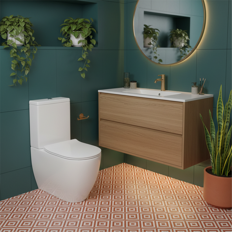 Vaso monoblocco filomuro Rimless modello Greta 65x38 cm con cassetta - Bianco