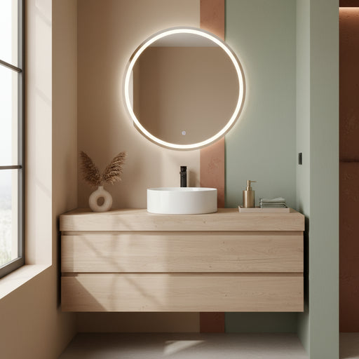 Lavabo rotondo Azzurra serie Aurea 40x40x17 cm - Bianco lucido