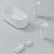 Lavabo rotondo Azzurra serie Aurea 40x40x17 cm - Bianco lucido