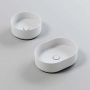 Lavabo rotondo Azzurra serie Aurea 55x40x17 cm - Bianco lucido