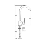Miscelatore cucina RubiFlux Idroblue con bocca orientabile - Cromo by CeramicStore | Lo specialista del tuo bagno