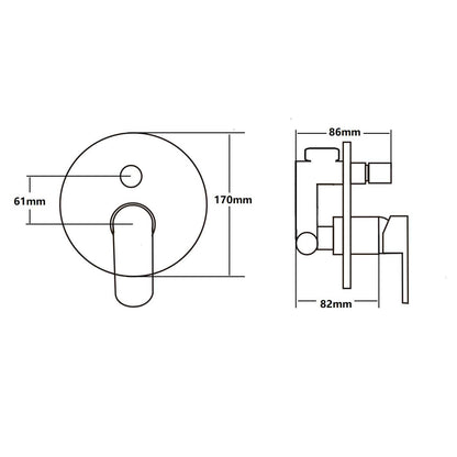 Miscelatore incasso doccia RubiFlux Idroblue con deviatore - Cromo by CeramicStore | Lo specialista del tuo bagno