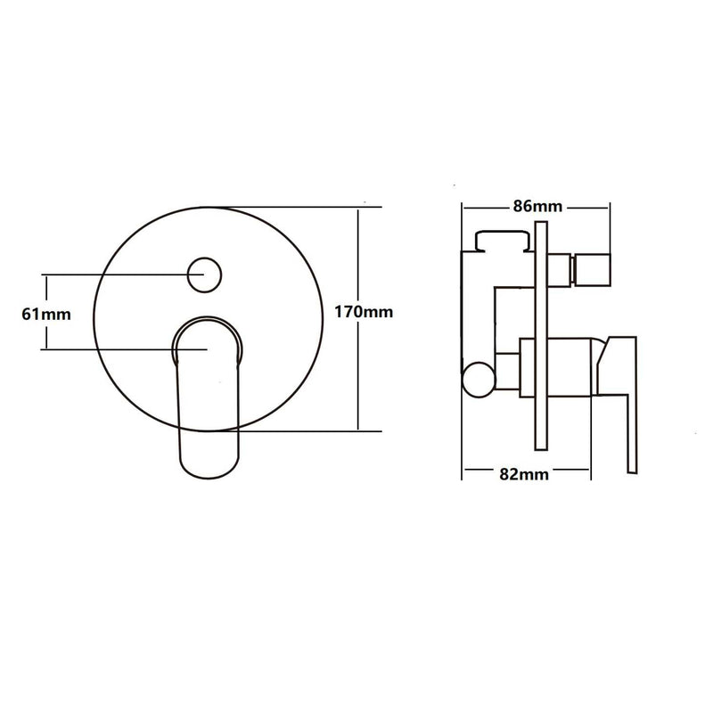 Miscelatore incasso doccia RubiFlux Idroblue con deviatore - Cromo by CeramicStore | Lo specialista del tuo bagno