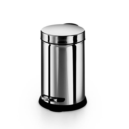 Cesto portarifiuti in acciaio inox lucido con interno in polipropilene nero. Apertura a pedale capienza 3Lt Lineabeta Sestei by CeramicStore | Lo specialista del tuo bagno