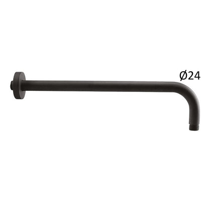 Braccio doccia rotondo diam. 24 modello Lusso L. 300 mm - Nero Opaco by CeramicStore | Lo specialista del tuo bagno