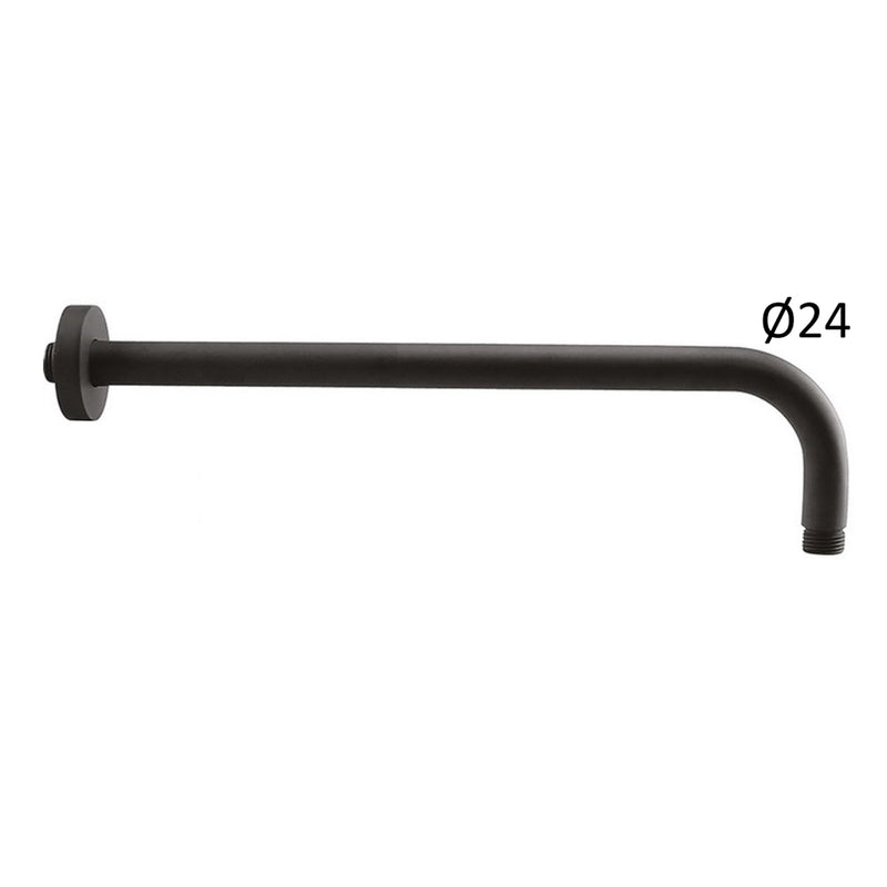 Braccio doccia rotondo diam. 24 modello Lusso L. 350 mm - Nero Opaco by CeramicStore | Lo specialista del tuo bagno
