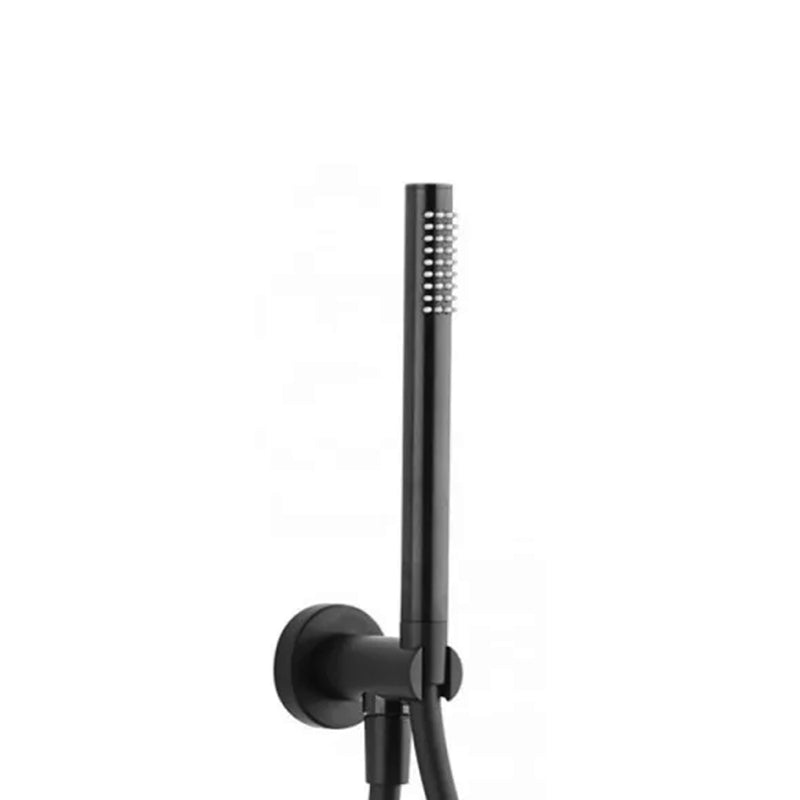 Kit doccia 3 pz con presa rotonda, doccia rotonda Galveston e flessibile cm 150 - Nero Opaco by CeramicStore | Lo specialista del tuo bagno
