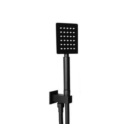 Kit doccia quadrato 3 pz con presa doccia, doccia Areto e flessibile cm 150 - Nero Opaco by CeramicStore | Lo specialista del tuo bagno