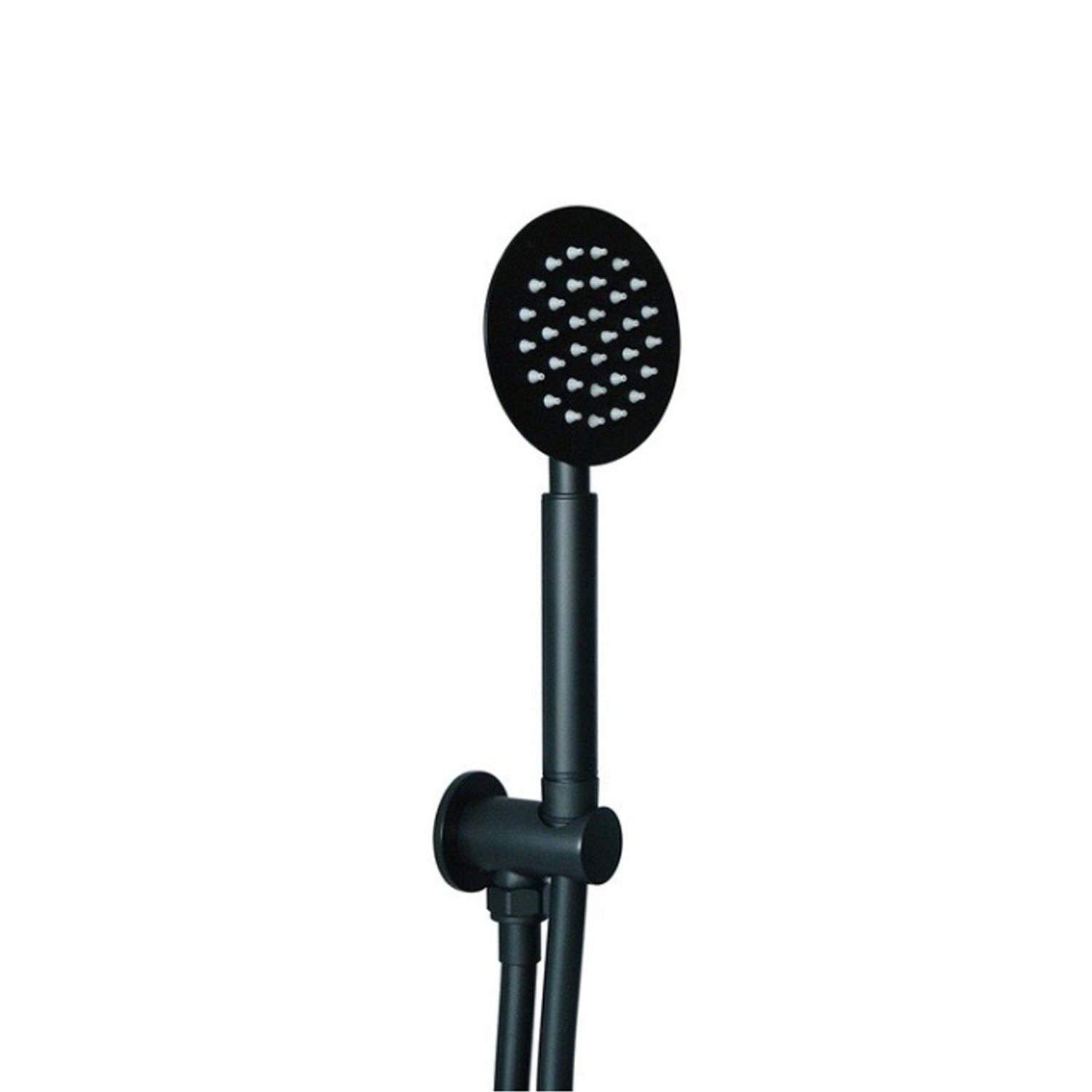 Kit doccia rotondo 3 pz con presa doccia, doccia Aroto e flessibile cm 150 - Nero Opaco by CeramicStore | Lo specialista del tuo bagno