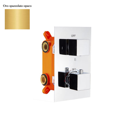 Termostatico doccia incasso squadrato 3 vie con easy box oro spazzolato by CeramicStore | Lo specialista del tuo bagno