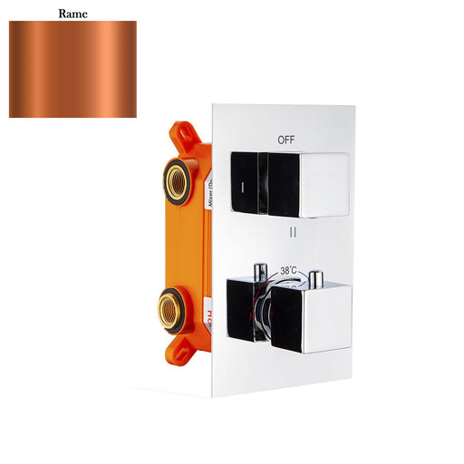 Termostatico doccia incasso squadrato 3 vie con easy box rame by CeramicStore | Lo specialista del tuo bagno