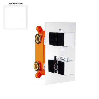 Termostatico doccia incasso squadrato 2 vie con easy box bianco opaco by CeramicStore | Lo specialista del tuo bagno