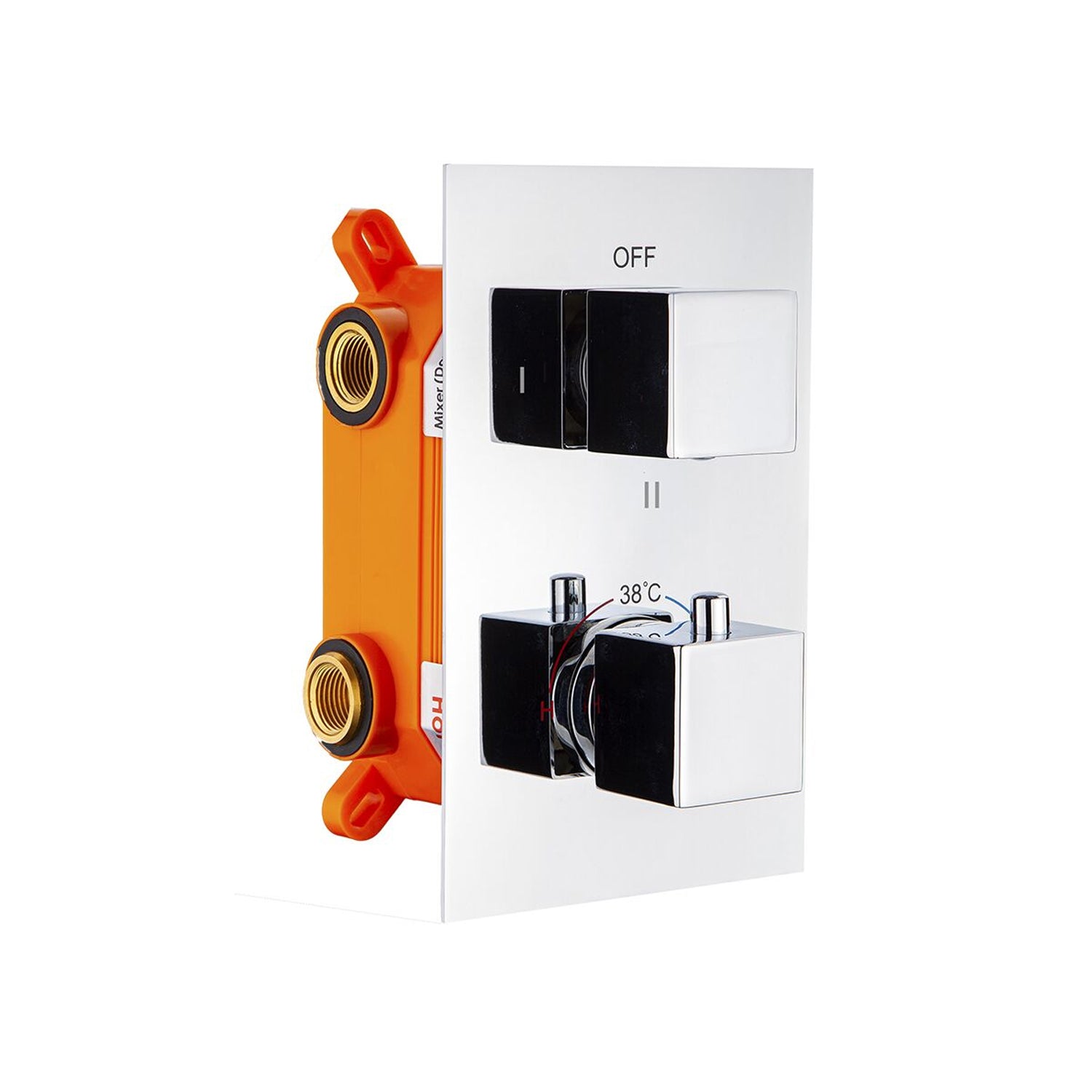 Termostatico doccia incasso squadrato 2 vie in ottone con easy box by CeramicStore | Lo specialista del tuo bagno