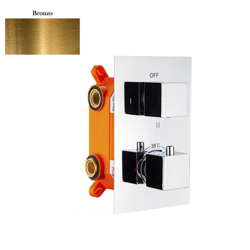 Termostatico doccia incasso squadrato 2 vie con easy box bronzo by CeramicStore | Lo specialista del tuo bagno