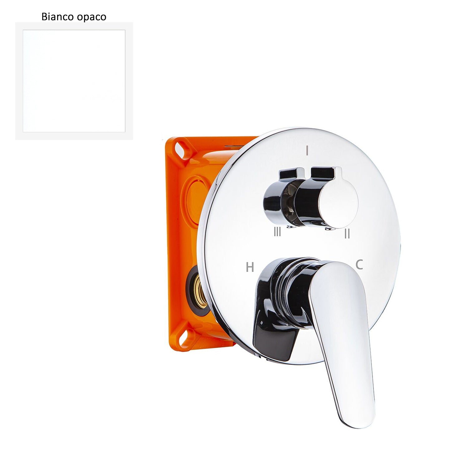 Termostatico doccia incasso tondo 3 vie con easybox bianco by CeramicStore | Lo specialista del tuo bagno