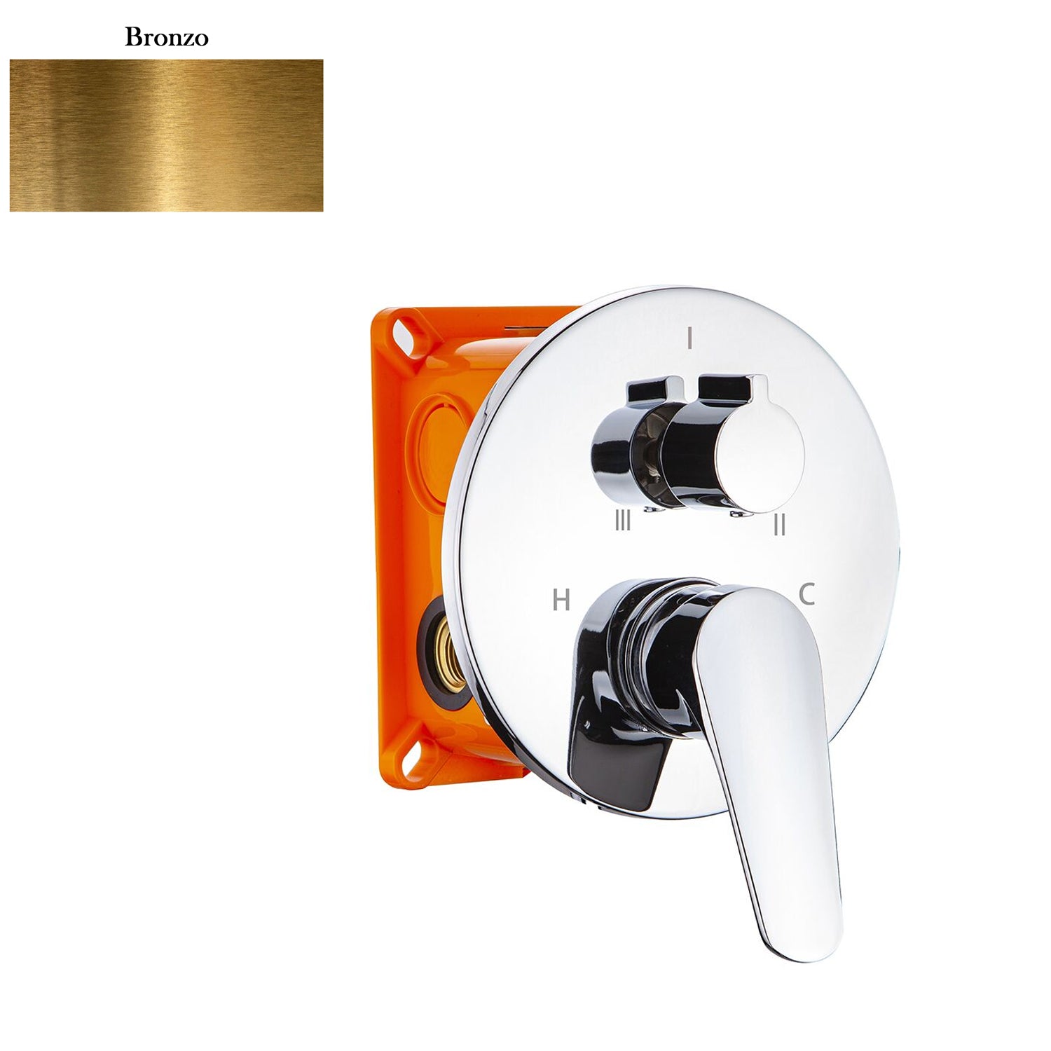 Termostatico doccia incasso tondo 3 vie con easybox bronzo by CeramicStore | Lo specialista del tuo bagno