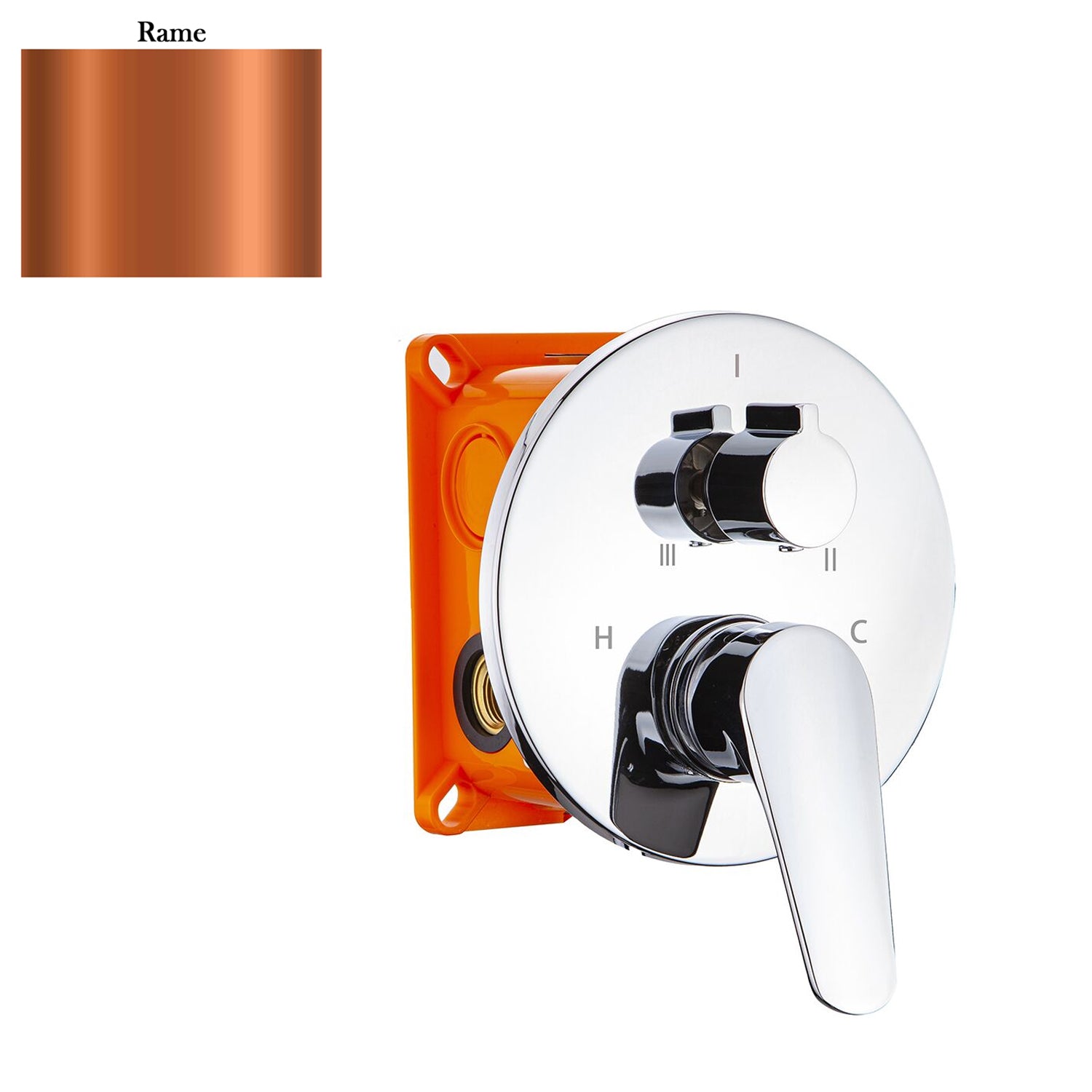 Termostatico doccia incasso tondo 3 vie con easybox rame by CeramicStore | Lo specialista del tuo bagno