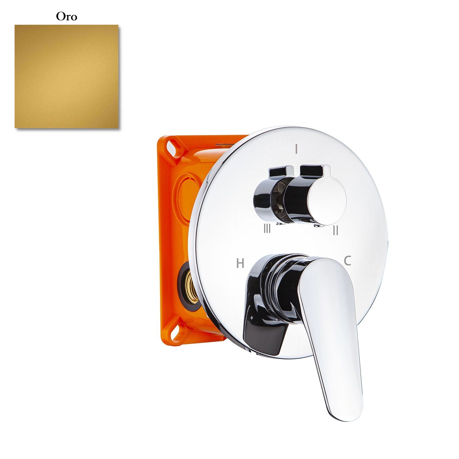 Termostatico doccia incasso tondo 2 vie con easybox oro by CeramicStore | Lo specialista del tuo bagno