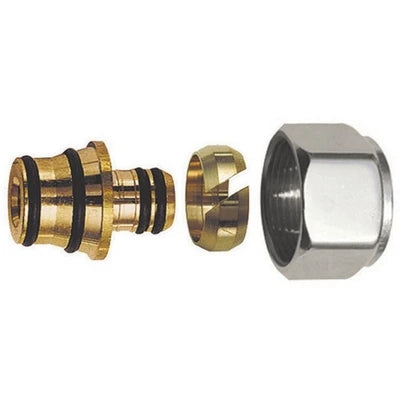 Adattatore per tubo multistrato cromo-lucido diam. 16 x 2
