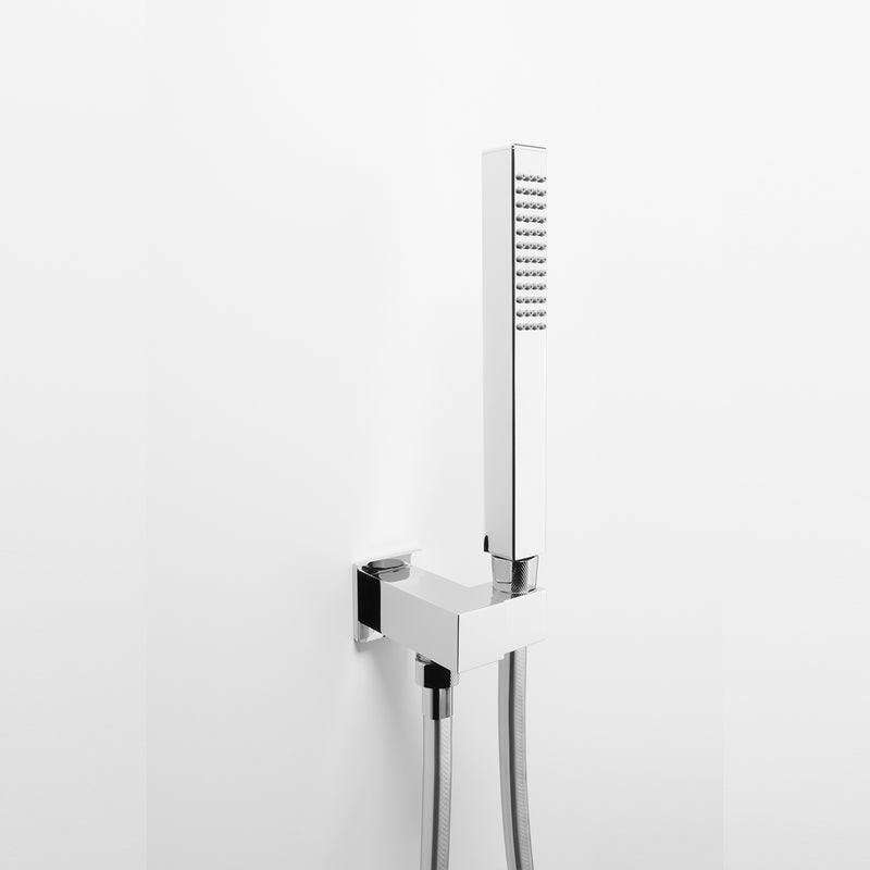 Kit doccia by ARES, con punto acqua quadro. Doccetta design lineare, in ottone modello 'AMY' by CeramicStore | Lo specialista del tuo bagno