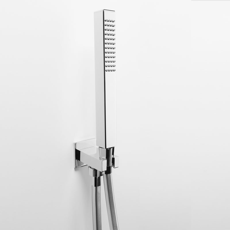 Pratico kit doccia by ARES, con punto acqua rettangolare. Doccetta in ottone modello 'AMY' by CeramicStore | Lo specialista del tuo bagno