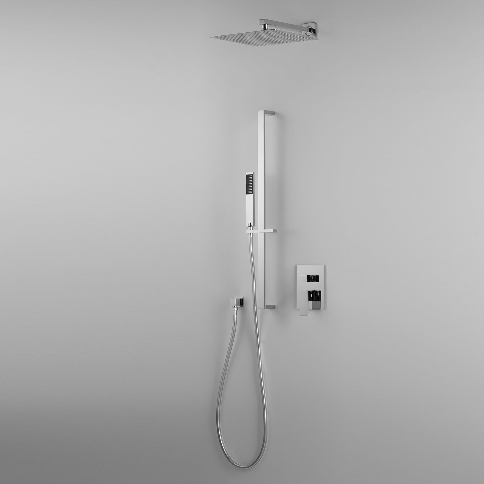 Composizione doccia ARES con soffione 40x40 cm con braccio, saliscendi e miscelatore 2 vie by CeramicStore | Lo specialista del tuo bagno