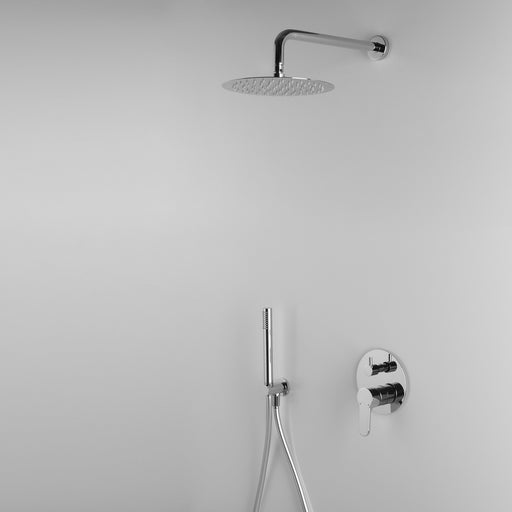 Composizione doccia ARES con soffione tondo diametro 400 mm, doccetta e miscelatore 2 vie by CeramicStore | Lo specialista del tuo bagno