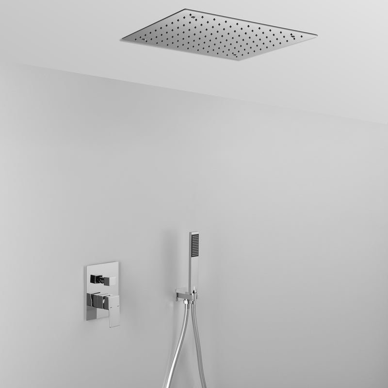 Composizione doccia ARES con soffione incasso 40x40 cm, doccetta e miscelatore 2 vie by CeramicStore | Lo specialista del tuo bagno